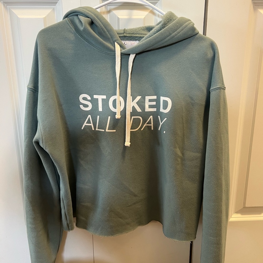 Women's Green Hoodie - Stoked All Day